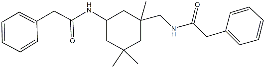 2-phenyl-N-({1,3,3-trimethyl-5-[(phenylacetyl)amino]cyclohexyl}methyl)acetamide 结构式