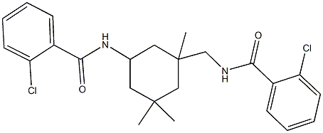 2-chloro-N-(3-{[(2-chlorobenzoyl)amino]methyl}-3,5,5-trimethylcyclohexyl)benzamide 结构式