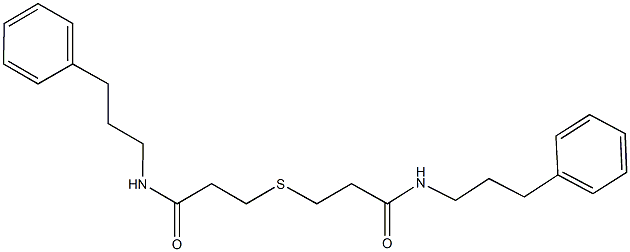 3-({3-oxo-3-[(3-phenylpropyl)amino]propyl}sulfanyl)-N-(3-phenylpropyl)propanamide 结构式