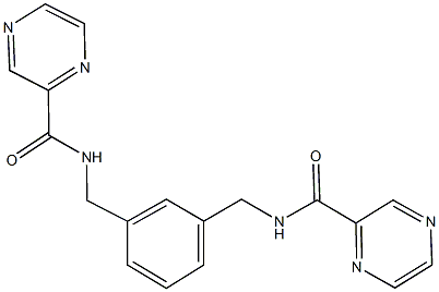 N-(3-{[(2-pyrazinylcarbonyl)amino]methyl}benzyl)-2-pyrazinecarboxamide 结构式