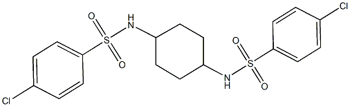 4-chloro-N-(4-{[(4-chlorophenyl)sulfonyl]amino}cyclohexyl)benzenesulfonamide 结构式