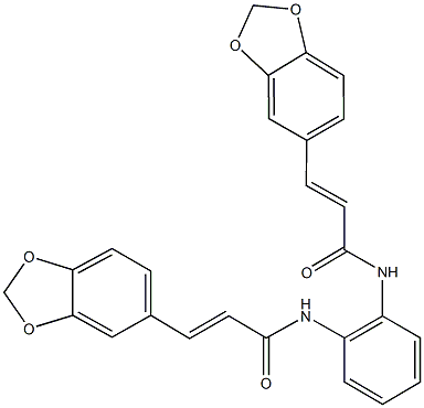 3-(1,3-benzodioxol-5-yl)-N-(2-{[3-(1,3-benzodioxol-5-yl)acryloyl]amino}phenyl)acrylamide 结构式