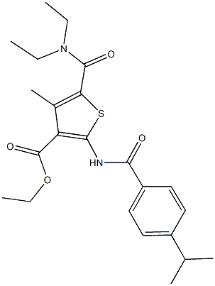 ethyl 5-[(diethylamino)carbonyl]-2-[(4-isopropylbenzoyl)amino]-4-methyl-3-thiophenecarboxylate 结构式