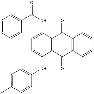 N-[9,10-dioxo-4-(4-toluidino)-9,10-dihydroanthracen-1-yl]benzamide 结构式