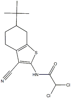 N-(6-tert-butyl-3-cyano-4,5,6,7-tetrahydro-1-benzothien-2-yl)-2,2-dichloroacetamide 结构式