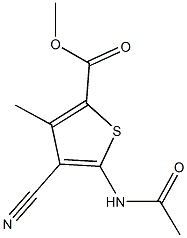 methyl 5-(acetylamino)-4-cyano-3-methyl-2-thiophenecarboxylate 结构式