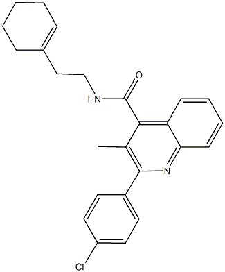 2-(4-chlorophenyl)-N-[2-(1-cyclohexen-1-yl)ethyl]-3-methyl-4-quinolinecarboxamide 结构式