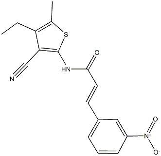 N-(3-cyano-4-ethyl-5-methyl-2-thienyl)-3-{3-nitrophenyl}acrylamide 结构式