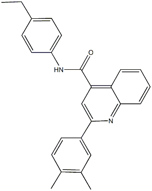 2-(3,4-dimethylphenyl)-N-(4-ethylphenyl)-4-quinolinecarboxamide 结构式