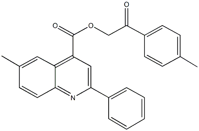 2-(4-methylphenyl)-2-oxoethyl 6-methyl-2-phenyl-4-quinolinecarboxylate 结构式