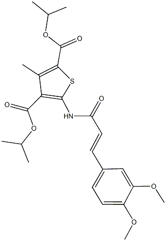 diisopropyl 5-{[3-(3,4-dimethoxyphenyl)acryloyl]amino}-3-methyl-2,4-thiophenedicarboxylate 结构式