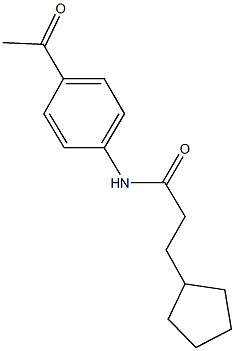 N-(4-acetylphenyl)-3-cyclopentylpropanamide 结构式