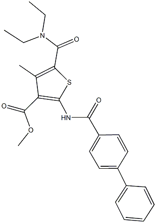 methyl 2-[([1,1'-biphenyl]-4-ylcarbonyl)amino]-5-[(diethylamino)carbonyl]-4-methyl-3-thiophenecarboxylate 结构式