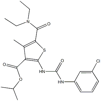 isopropyl 2-{[(3-chloroanilino)carbonyl]amino}-5-[(diethylamino)carbonyl]-4-methyl-3-thiophenecarboxylate 结构式