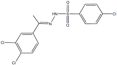 4-chloro-N'-[1-(3,4-dichlorophenyl)ethylidene]benzenesulfonohydrazide 结构式