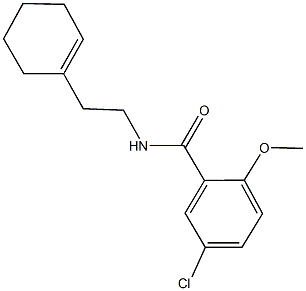 5-chloro-N-[2-(1-cyclohexen-1-yl)ethyl]-2-methoxybenzamide 结构式