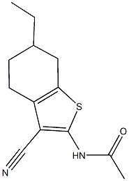 N-(3-cyano-6-ethyl-4,5,6,7-tetrahydro-1-benzothien-2-yl)acetamide 结构式