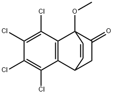 3,4,5,6-tetrachloro-8-methoxytricyclo[6.2.2.0~2,7~]dodeca-2,4,6,11-tetraen-9-one 结构式