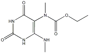 ethyl methyl[6-(methylamino)-2,4-dioxo-1,2,3,4-tetrahydropyrimidin-5-yl]carbamate 结构式