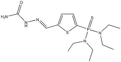 P-{5-[2-(aminocarbonyl)carbohydrazonoyl]-2-thienyl}-N,N,N',N'-tetraethylphosphonothioic diamide 结构式
