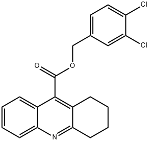 3,4-dichlorobenzyl 1,2,3,4-tetrahydro-9-acridinecarboxylate 结构式