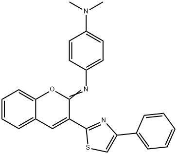 N-[4-(dimethylamino)phenyl]-N-[3-(4-phenyl-1,3-thiazol-2-yl)-2H-chromen-2-ylidene]amine 结构式