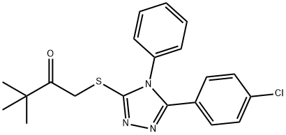 1-{[5-(4-chlorophenyl)-4-phenyl-4H-1,2,4-triazol-3-yl]sulfanyl}-3,3-dimethyl-2-butanone 结构式
