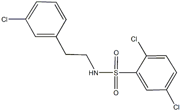 2,5-dichloro-N-[2-(3-chlorophenyl)ethyl]benzenesulfonamide 结构式