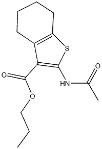 propyl 2-(acetylamino)-4,5,6,7-tetrahydro-1-benzothiophene-3-carboxylate 结构式