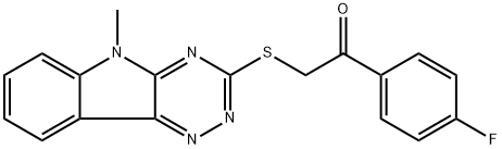 1-(4-fluorophenyl)-2-[(5-methyl-5H-[1,2,4]triazino[5,6-b]indol-3-yl)sulfanyl]ethanone 结构式