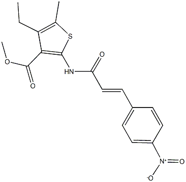 methyl 4-ethyl-2-[(3-{4-nitrophenyl}acryloyl)amino]-5-methyl-3-thiophenecarboxylate 结构式