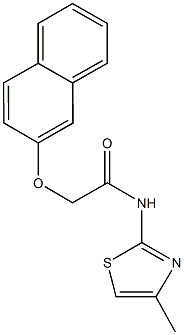 N-(4-methyl-1,3-thiazol-2-yl)-2-(2-naphthyloxy)acetamide 结构式