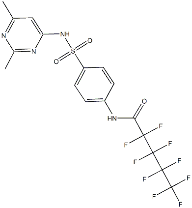 N-(4-{[(2,6-dimethyl-4-pyrimidinyl)amino]sulfonyl}phenyl)-2,2,3,3,4,4,5,5,5-nonafluoropentanamide 结构式