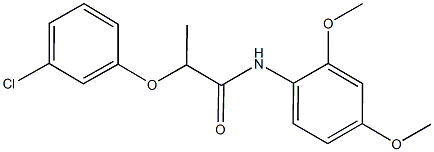 2-(3-chlorophenoxy)-N-(2,4-dimethoxyphenyl)propanamide 结构式