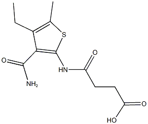 4-{[3-(aminocarbonyl)-4-ethyl-5-methyl-2-thienyl]amino}-4-oxobutanoic acid 结构式