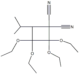 2,2,3,3-tetraethoxy-4-isopropyl-1,1-cyclobutanedicarbonitrile 结构式