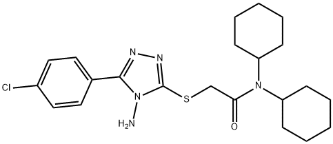 2-{[4-amino-5-(4-chlorophenyl)-4H-1,2,4-triazol-3-yl]sulfanyl}-N,N-dicyclohexylacetamide 结构式