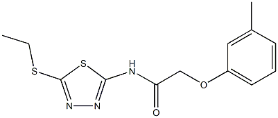 N-[5-(ethylsulfanyl)-1,3,4-thiadiazol-2-yl]-2-(3-methylphenoxy)acetamide 结构式