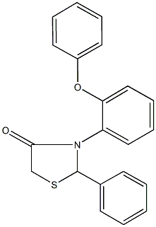 3-(2-phenoxyphenyl)-2-phenyl-1,3-thiazolidin-4-one 结构式