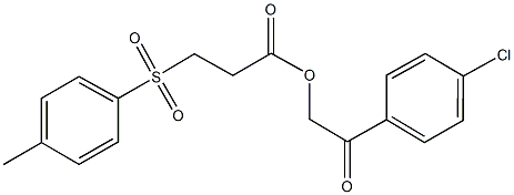 2-(4-chlorophenyl)-2-oxoethyl 3-[(4-methylphenyl)sulfonyl]propanoate 结构式
