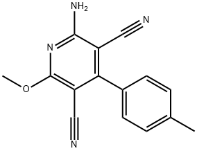 2-amino-6-methoxy-4-(4-methylphenyl)-3,5-pyridinedicarbonitrile 结构式