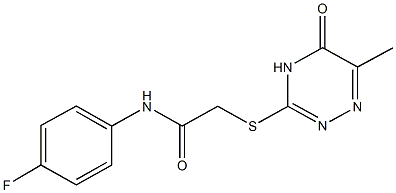 N-(4-fluorophenyl)-2-[(6-methyl-5-oxo-4,5-dihydro-1,2,4-triazin-3-yl)sulfanyl]acetamide 结构式