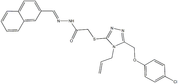 2-({4-allyl-5-[(4-chlorophenoxy)methyl]-4H-1,2,4-triazol-3-yl}sulfanyl)-N'-(2-naphthylmethylene)acetohydrazide 结构式