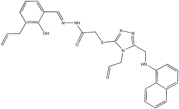 N'-(3-allyl-2-hydroxybenzylidene)-2-({4-allyl-5-[(1-naphthylamino)methyl]-4H-1,2,4-triazol-3-yl}sulfanyl)acetohydrazide 结构式