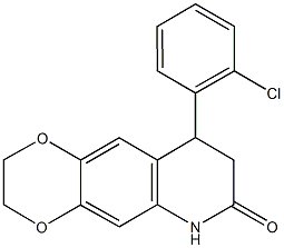 9-(2-chlorophenyl)-2,3,8,9-tetrahydro[1,4]dioxino[2,3-g]quinolin-7(6H)-one 结构式