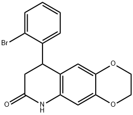 9-(2-bromophenyl)-2,3,8,9-tetrahydro[1,4]dioxino[2,3-g]quinolin-7(6H)-one 结构式