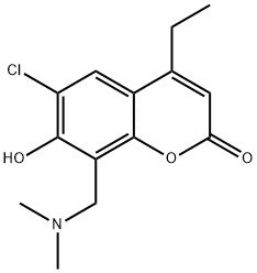 6-chloro-8-[(dimethylamino)methyl]-4-ethyl-7-hydroxy-2H-chromen-2-one 结构式