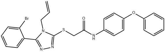 2-{[4-allyl-5-(2-bromophenyl)-4H-1,2,4-triazol-3-yl]sulfanyl}-N-(4-phenoxyphenyl)acetamide 结构式