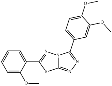 3-(3,4-dimethoxyphenyl)-6-(2-methoxyphenyl)[1,2,4]triazolo[3,4-b][1,3,4]thiadiazole 结构式