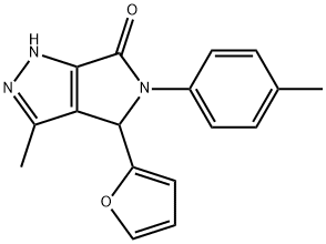 4-(2-furyl)-3-methyl-5-(4-methylphenyl)-4,5-dihydropyrrolo[3,4-c]pyrazol-6(1H)-one 结构式